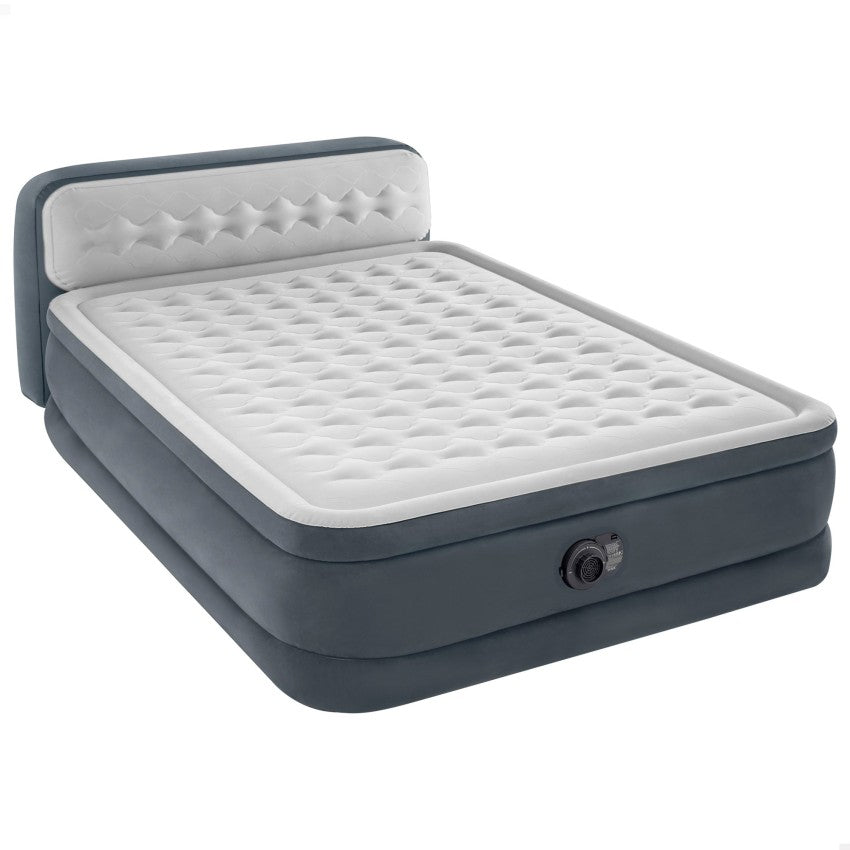 Colchón hinchable doble con cabecero Deluxe Ultra Plush Queen